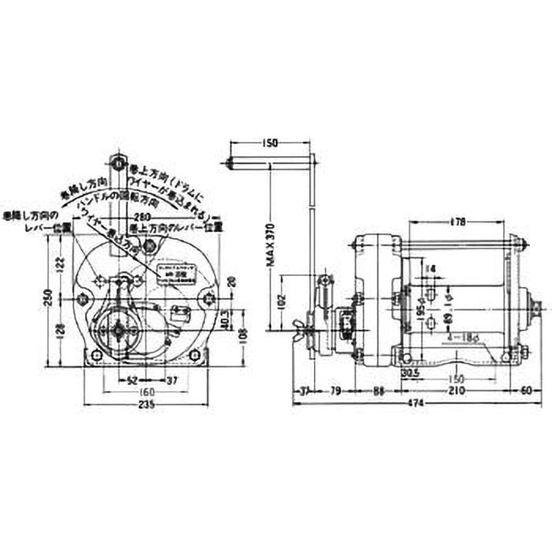 MR-20 ラチェット式ウインチ 1台 マックスプル工業 【通販モノタロウ】