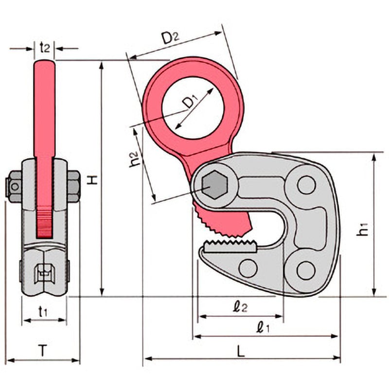 HLC0.5S 形鋼クランプ スーパーツール 荷重0.5t クランプ範囲1～13mm - 【通販モノタロウ】