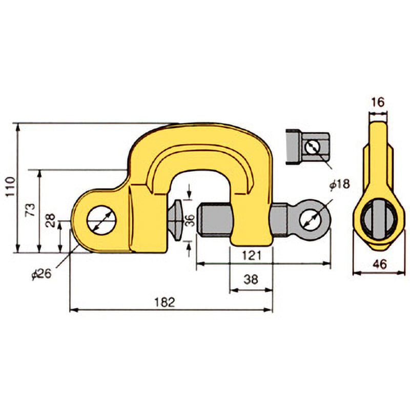 SJC1 スクリュー カムクランプ(J型) スーパーツール 荷重(最大)1.0t クランプ範囲0～40mm - 【通販モノタロウ】