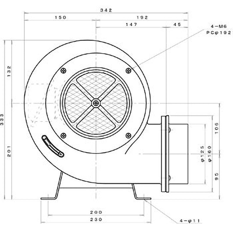CN5 標準(下部水平) シロッコ型電動送風機 淀川電機製作所 周波数50 CN5 標準(下部水平) シロッコ型電動送風機 淀川電機製作所 周波数50