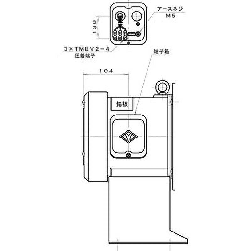 送風機　CN6Te CN6Te 標準(下部水平) シロッコ型電動送風機 淀川電機製作所 周波数50
