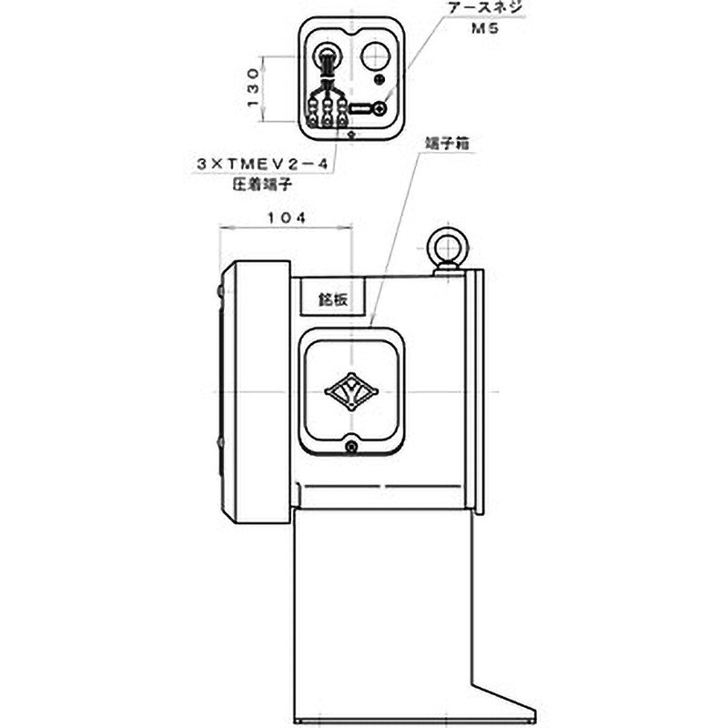 TN6Te 標準(下部水平) プレート型電動送風機 淀川電機製作所 耐熱型