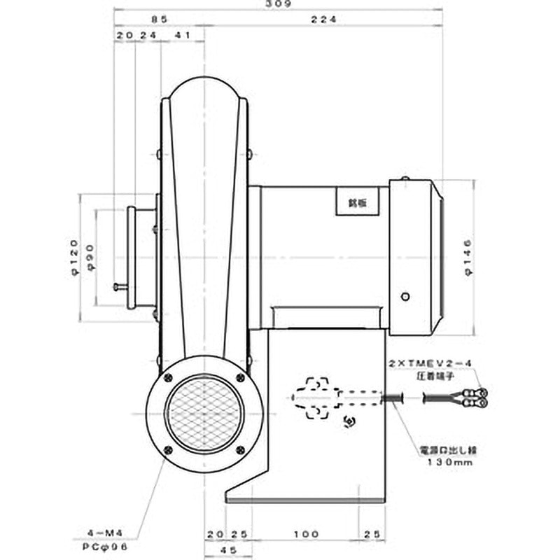 BN3 標準(下部水平) ターボ型電動送風機 淀川電機製作所 周波数50/60Hz