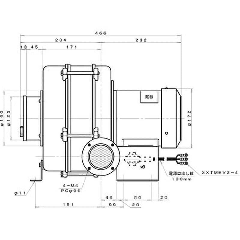HB3 標準(下部水平) 多段ターボ型電動送風機 淀川電機製作所