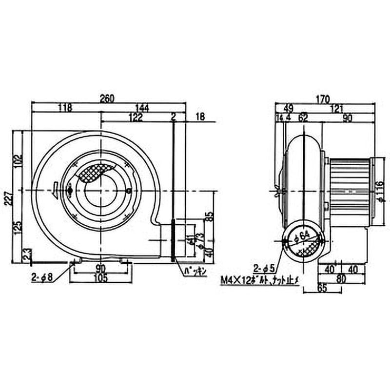 SB-151-R3A3 電動送風機 汎用シリーズ SDG株式会社 周波数50/60Hz ターボファン SB-151-R3A3 - 【通販モノタロウ】