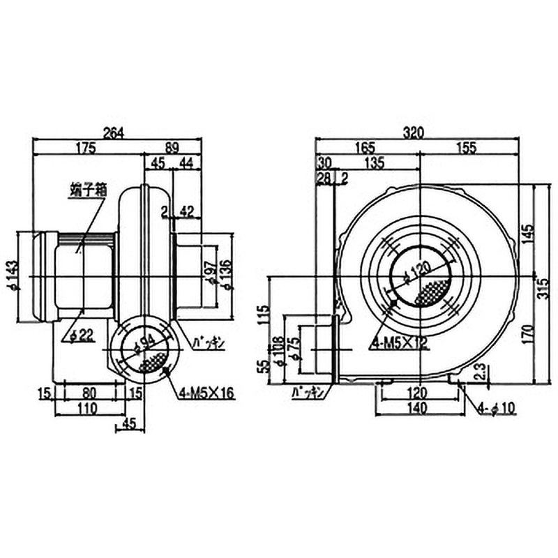 EP-75S-L3A3 電動送風機  コンパクトシリーズ SDG株式会社 プレート 周波数50/60Hz