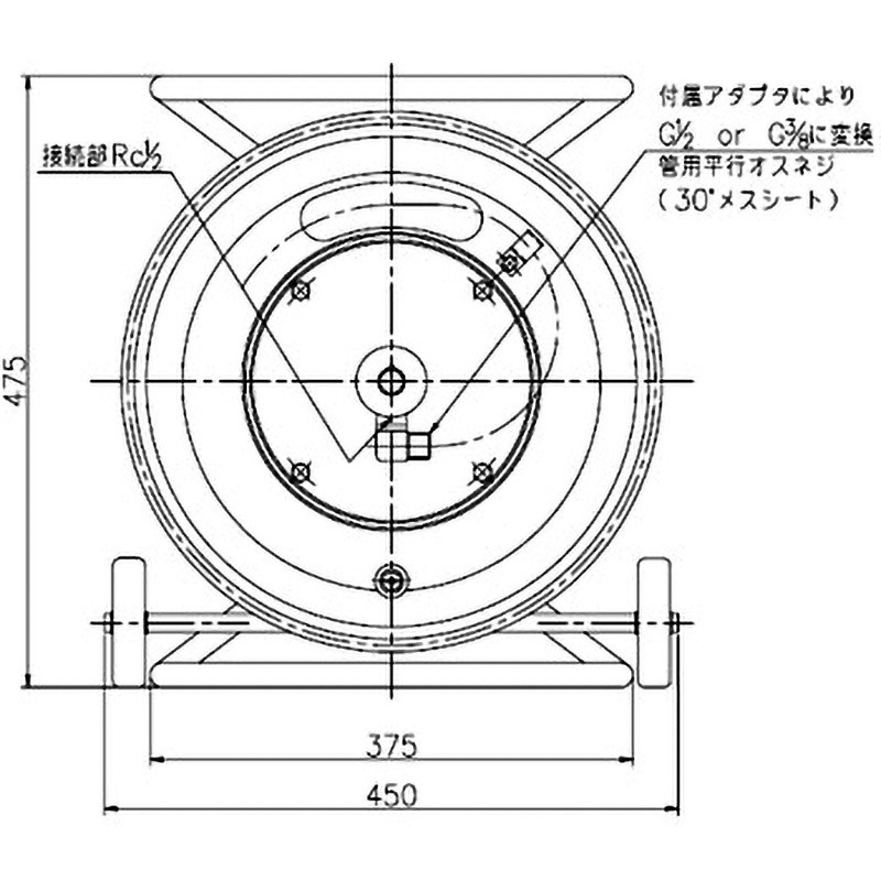 HSP-12WCS OKS 高圧ホースリール ハタヤリミテッド ホース長さ50m HSP