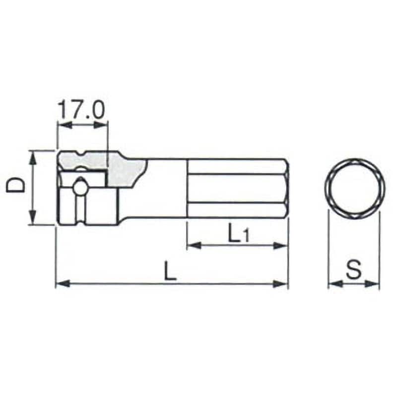 4AH-17 インパクト用ヘキサゴンソケット 1個 TONE トネ (前田