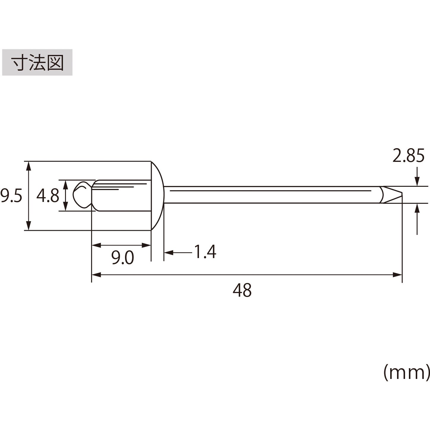 NSS63 ブラインドリベット(ステンレススチール) ロブスター(ロブテックス) リベット径4.8mm 1箱(1000個) NSS63 -  【通販モノタロウ】