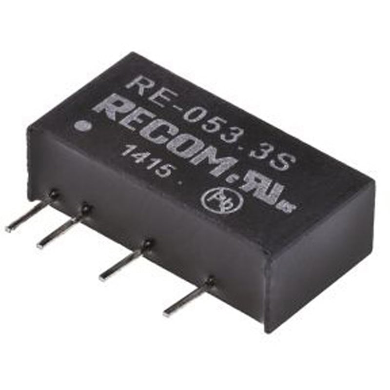 RE-053.3S Recom DC-DCコンバータ Vout：3.3V dc 4.5 → 5.5 V dc， 1W， RE-053.3S RECOM 最低温度-40℃
