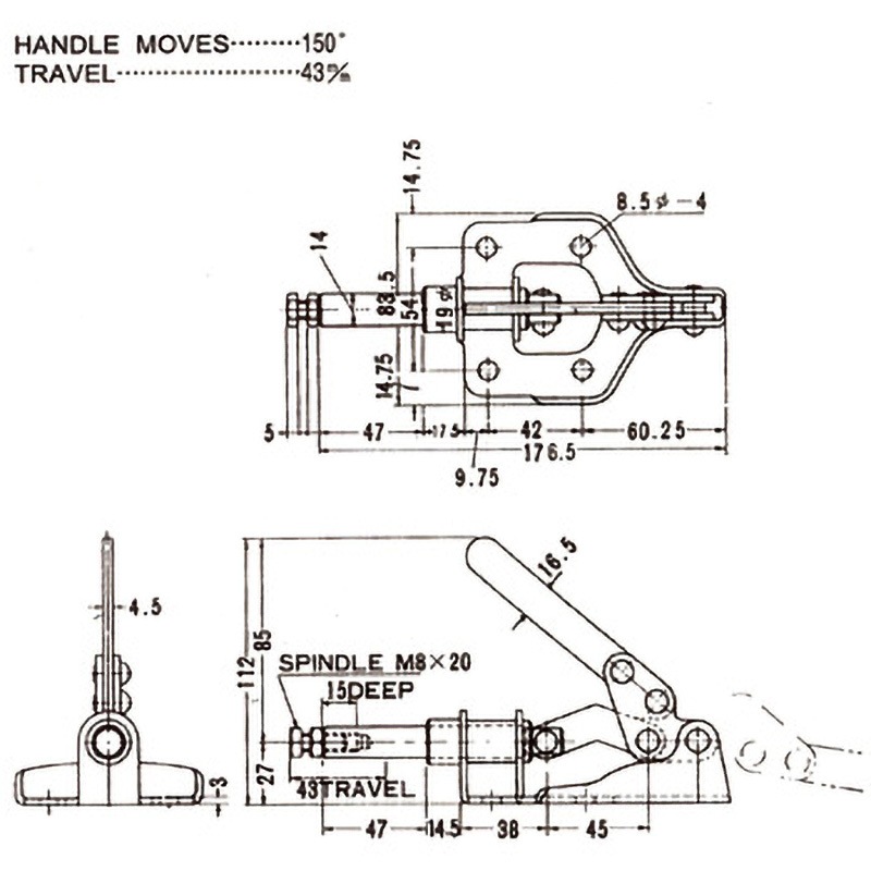 No.51 横押し型クランプ 1個 カクタ 【通販モノタロウ】