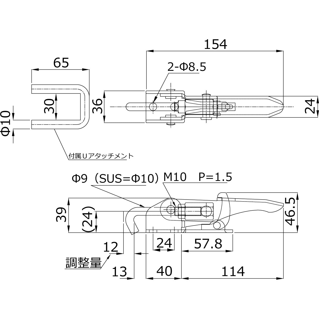 No.FA150RK-2S 引き型クランプ 1個 カクタ 【通販モノタロウ】