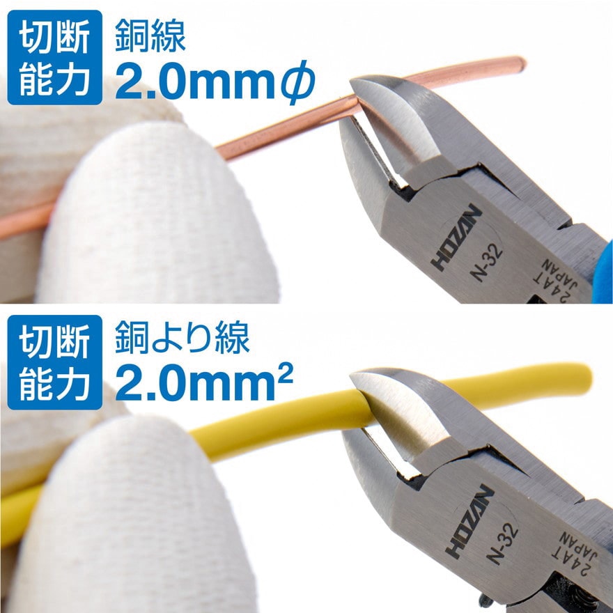 N-32 ミニチュアニッパー 1個 ホーザン 【通販モノタロウ】