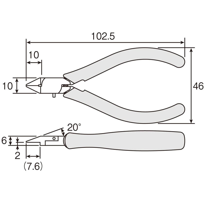 N-34 ミニチュアニッパー 1個 ホーザン 【通販モノタロウ】