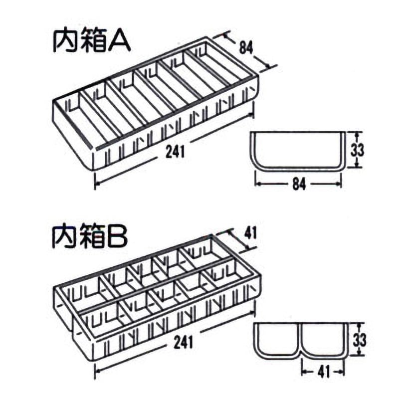 B-10-AB パーツケース B-10 ホーザン 仕切りあり 仕切数内箱A(最大12)/内箱B(最大24)個 仕切板:内箱A(最大11)/内箱B(最大22)  - 【通販モノタロウ】