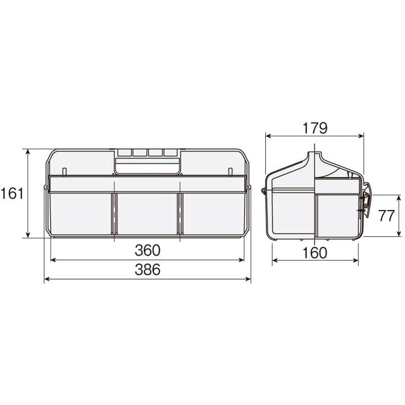 B-54-B 樹脂製工具箱 ホーザン ホーザン 材質(本体)ABS 中皿×1