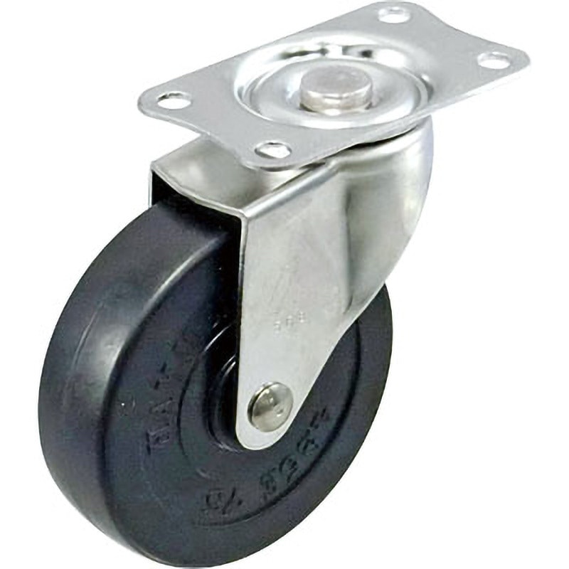 320E-R75 ステンレス 320E・自在車(ゴム一体車輪) ハンマーキャスター