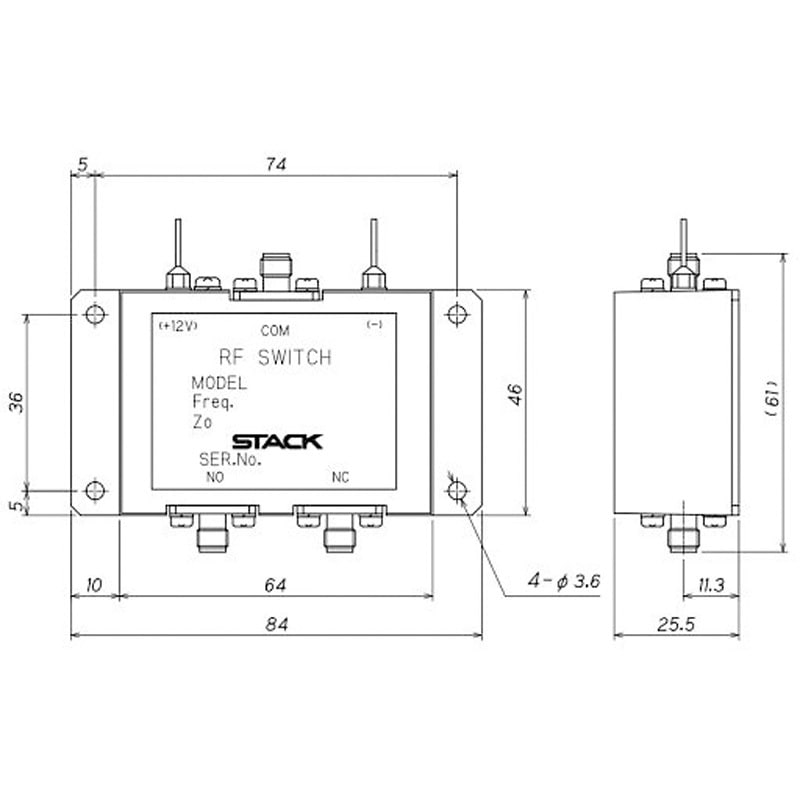 AV200A SMA型同軸切替器 DC～2.5GHz AVシリーズ スタック電子 1個