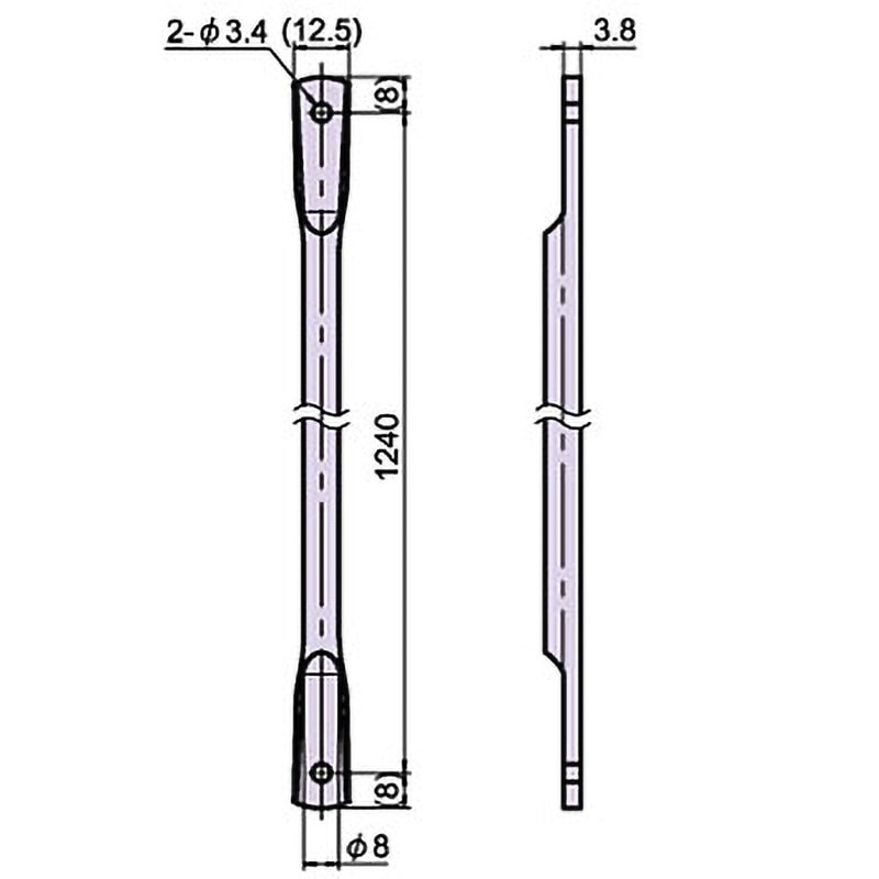 L-128W-2 ロット棒(両ツブシ) ジョー・プリンス竹下 亜鉛メッキ有色