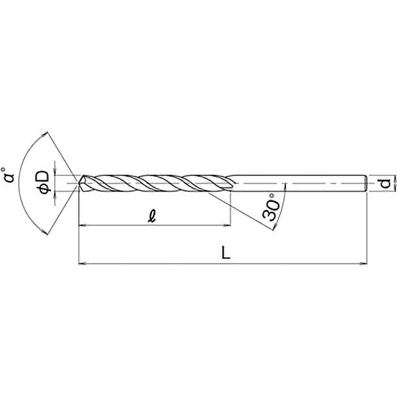 ATOM サイトウ ソリッド ロングドリル 〈ストレートシャンク〉ADL 4.95mm ADL-0495