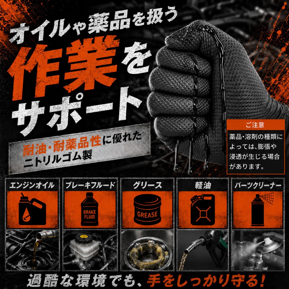 10003638L エンジニア仕様・ニトリルグローブ EVERSAFE ブラック色