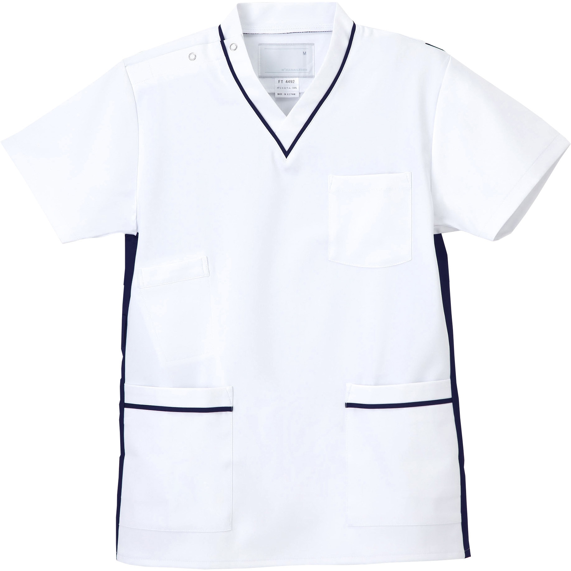 FT-4492 男女兼用スクラブ ナガイレーベン Tネイビー色 サイズSS  FT-4492