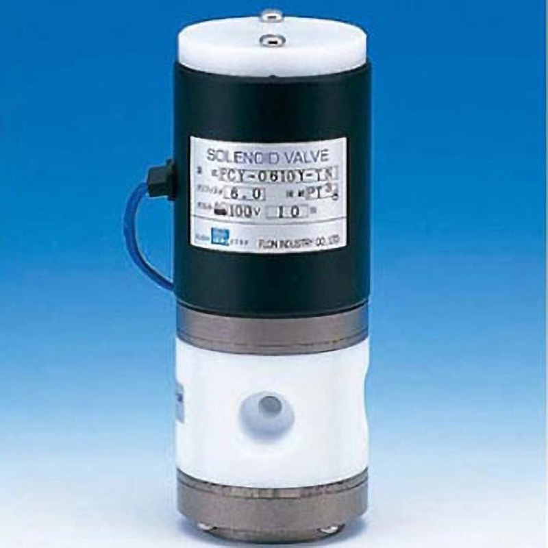 F-2372-001 PTFE3方メス電磁弁FCY F-2372シリーズ フロン工業 オリフィス径6m/mmm