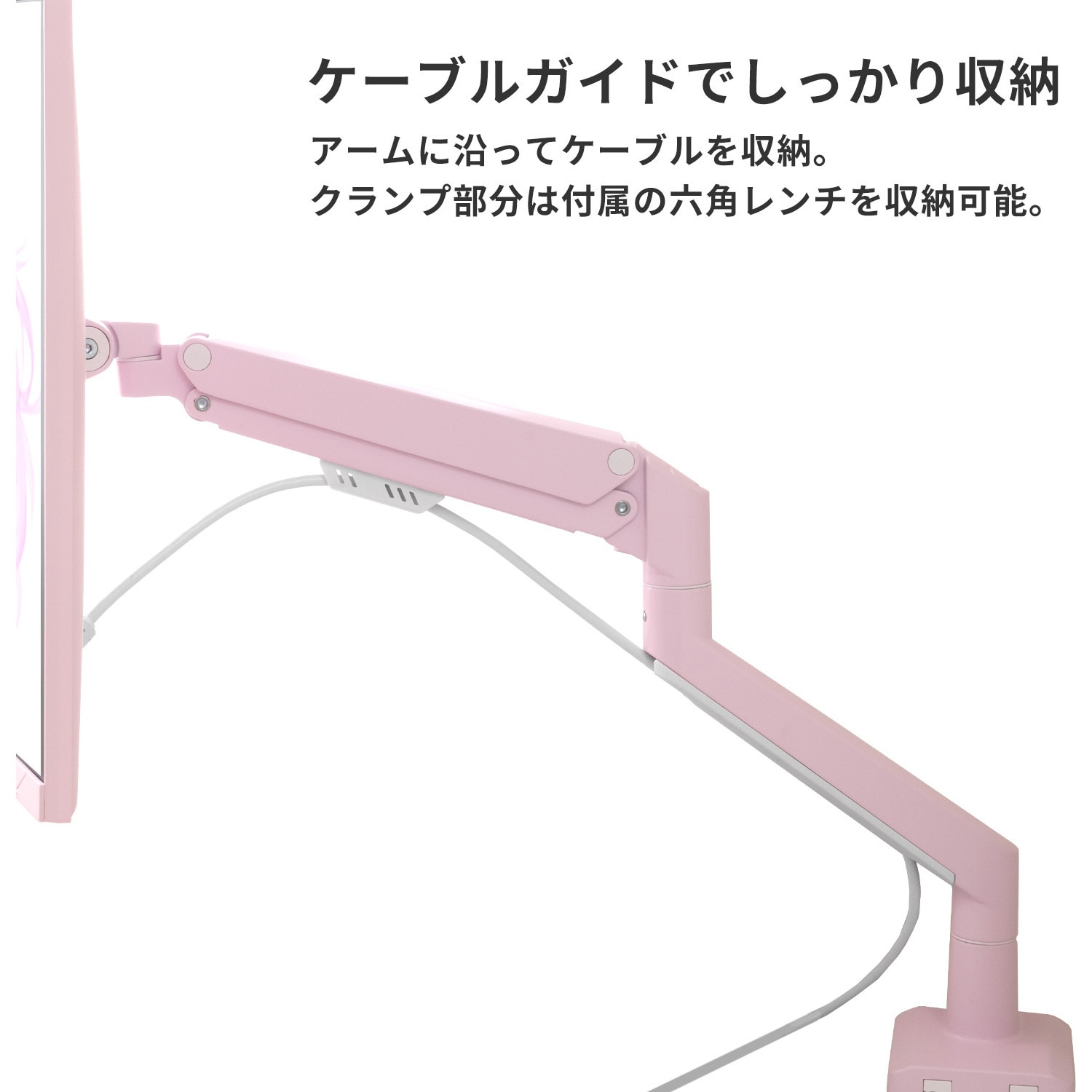 PSW1DBK-O PS1D Wave Black モニターアーム デュアル Pixio ブラック色