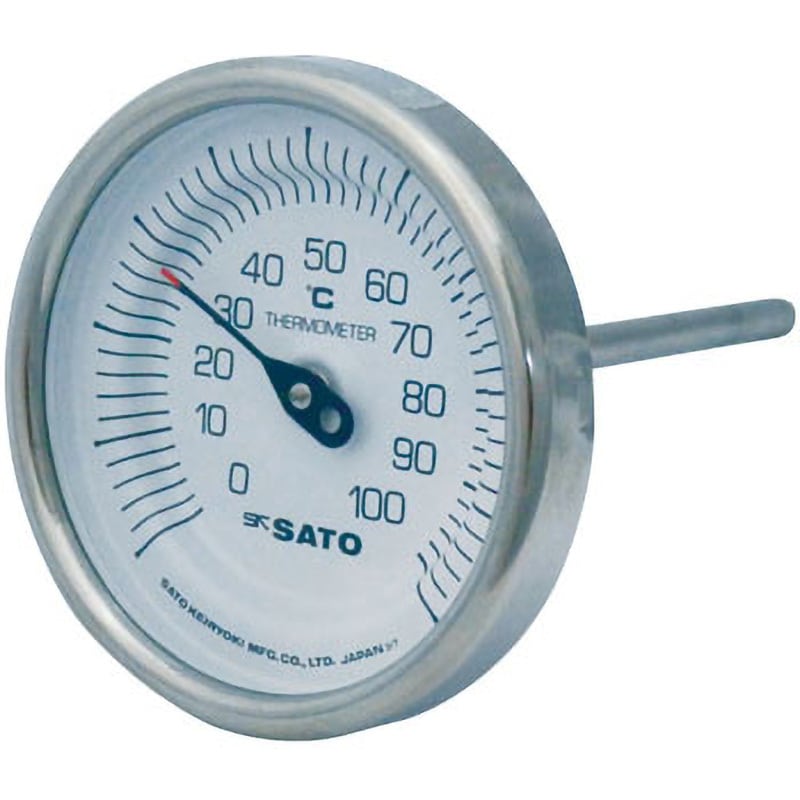 佐藤計量器製作所 バイメタル温度計 BM-S-90S （0〜150℃、L=100mm、 R