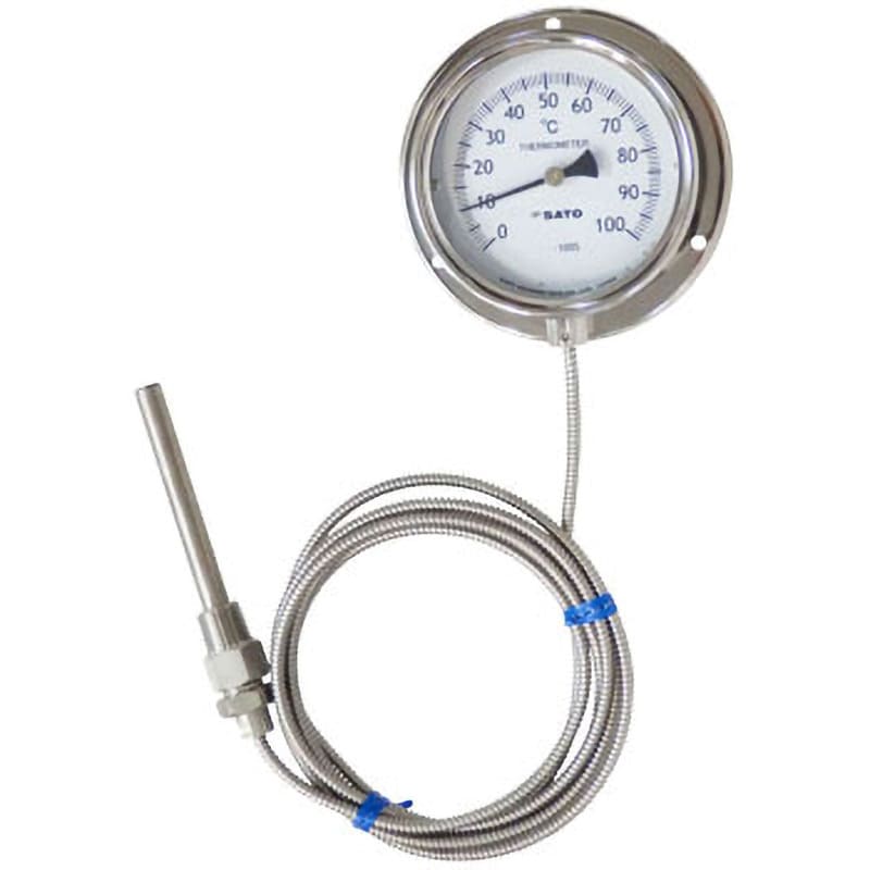 LB-100S 0:100℃(3000-01) 壁掛型隔測式温度計(ガラス) 1個 佐藤計量器