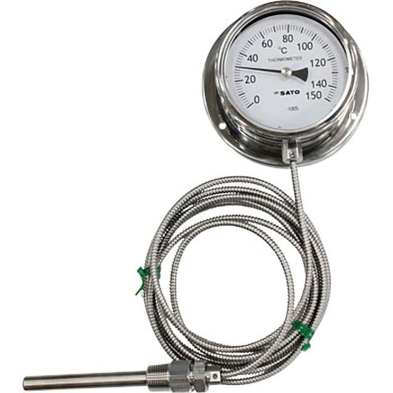 LB-100S 0:150℃(3000-15) 壁掛型隔測式温度計(ガラス) 1個 佐藤計量器