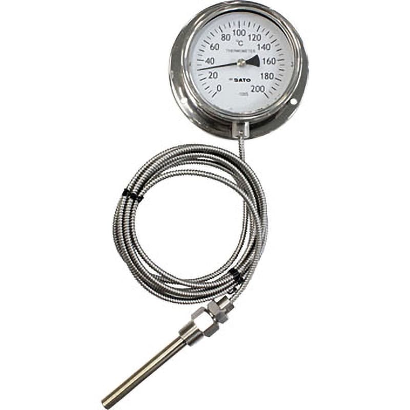 LB-100S 0:200℃(3000-20) 壁掛型隔測式温度計(ガラス) 1個 佐藤計量器