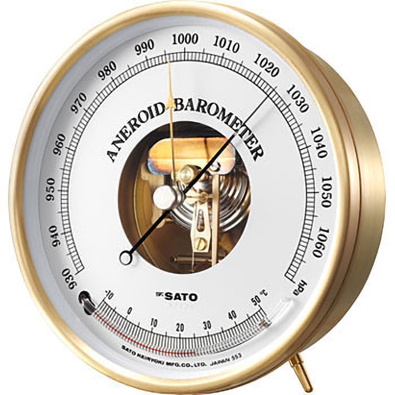 7610-20 アネロイド気圧計(温度計付) 1個 佐藤計量器製作所 【通販