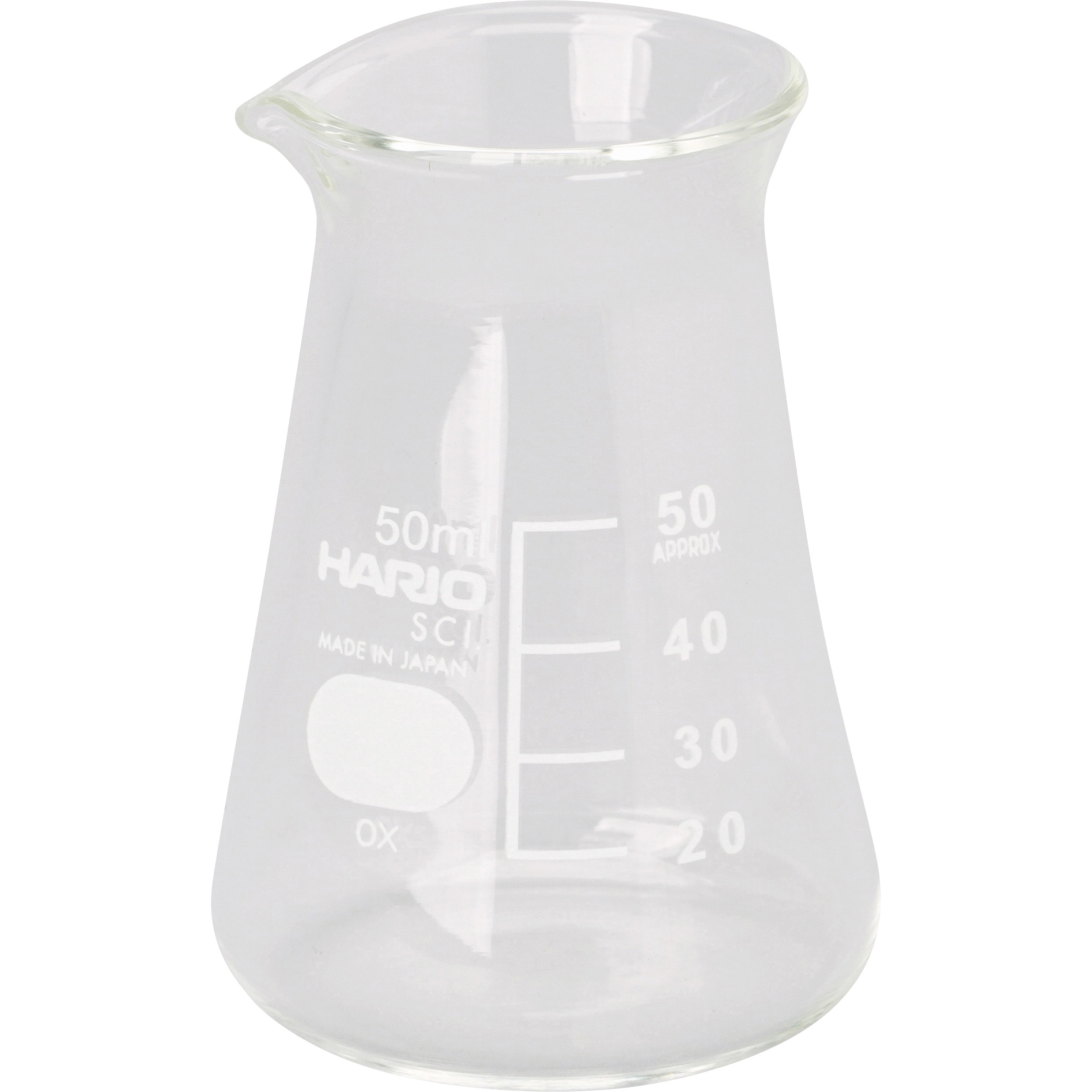 い出のひと時に、とびきりのおしゃれを！ SCI CB-50 コニカルビーカー(目安目盛付) CB-50 1個 50mL HARIO 研究用容器・計量器