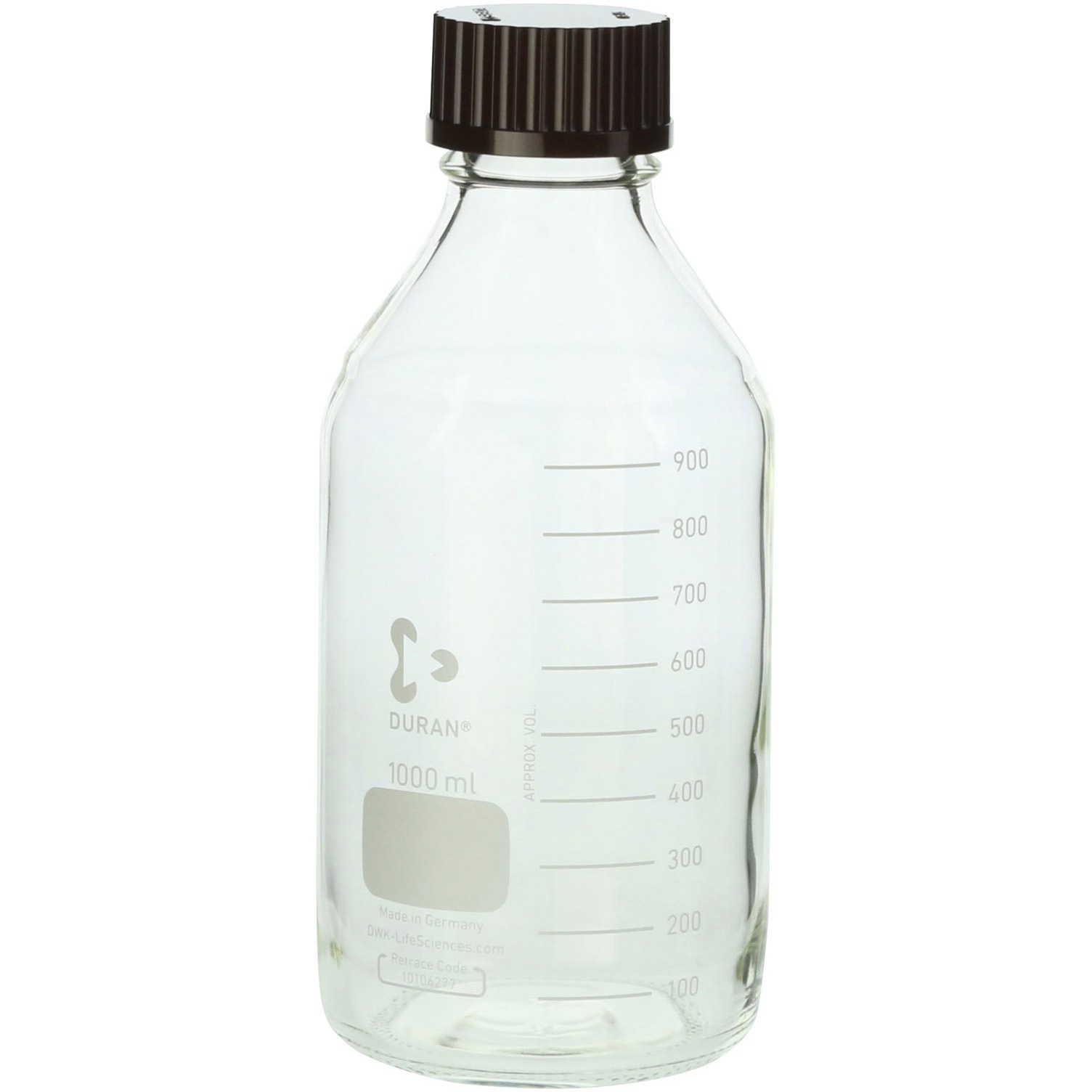 017200-10001A ねじ口びん 赤キャップ付 DURAN 1000mL ねじ口規格(GL