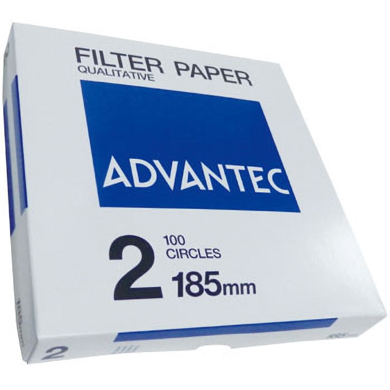 00021185 円形定性ろ紙 No.2 ADVANTEC 直径18.5cm厚さ0.26mm 1箱(100枚