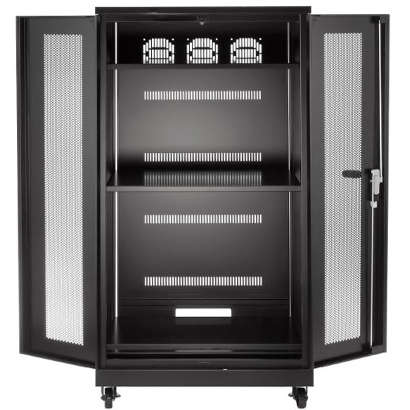 マルチサーバー（木台付き）1800cc CP-SVN1810MGYN【19インチサーバーラック メッシュパネル仕様