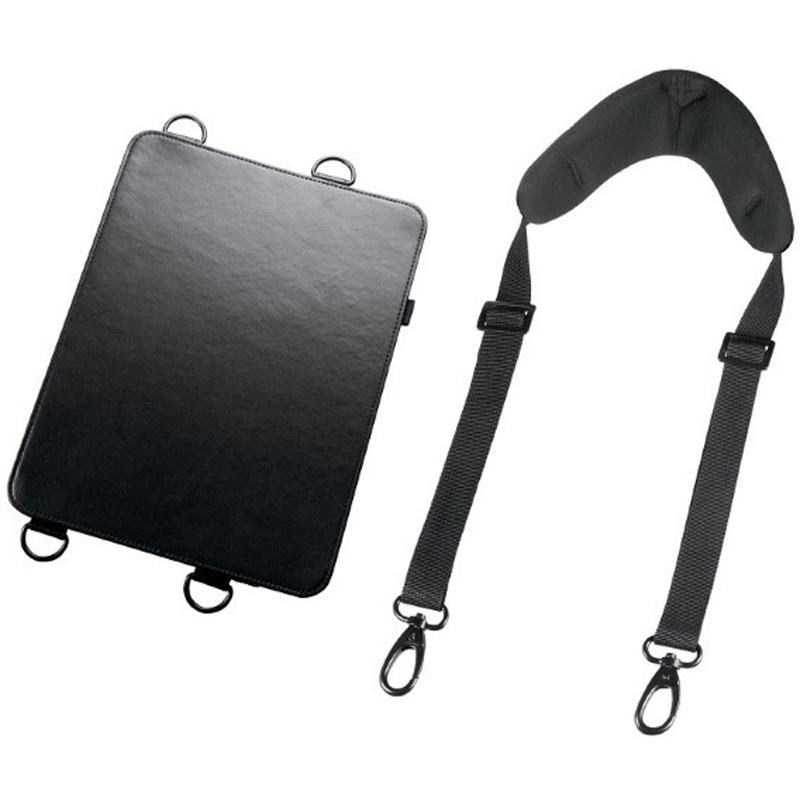 PDA-IPAD2012BK タブレットケース_iPad Pro 13インチ_ショルダーベルト付き(スタンド機能付き) サンワサプライ 合成皮革製