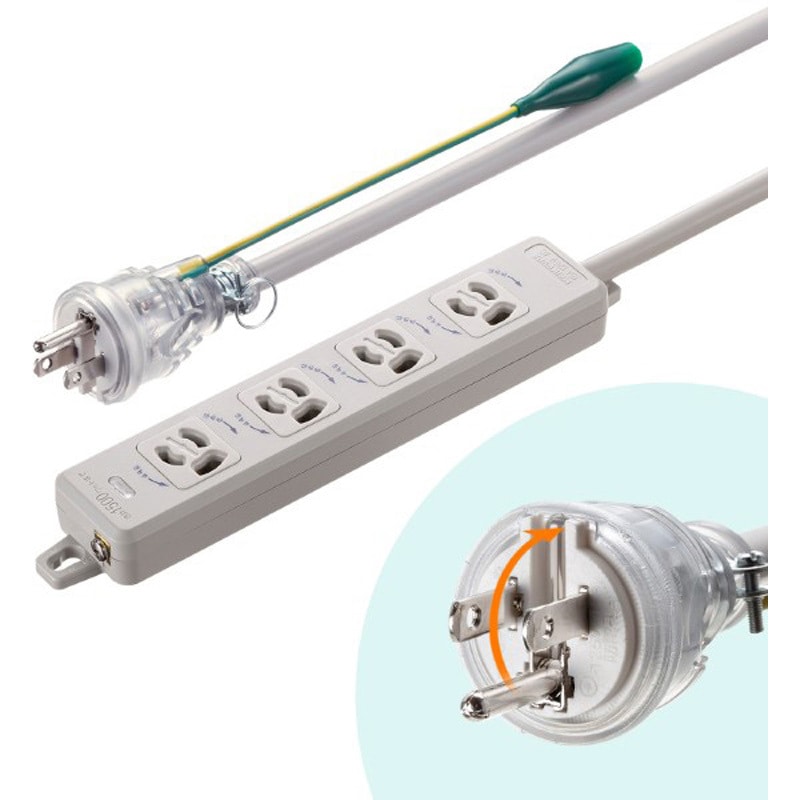 (まとめ)サンワサプライ 電源タップ TAP-3W5N〔×3セット〕 まとめ）サンワサプライ タップ 2P・3個口5.0m TAP-3W5N 1セット(5個