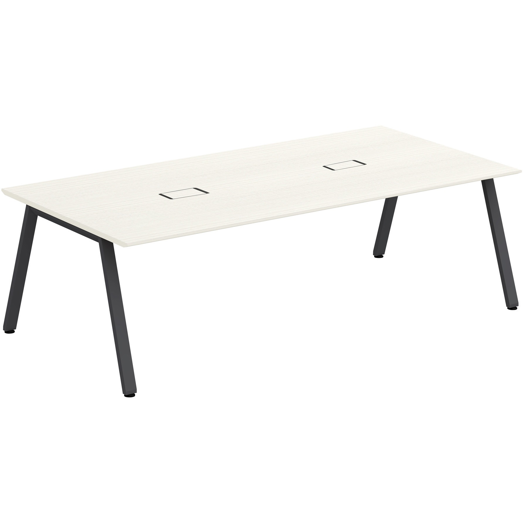 JVT-2412HWSN2TH アフィーノLT ミーティングテーブル 角型 配線カバー付 W2400×D1200<配送時組立サービス付> イトーキ メラミン化粧板 ブラック 高さ720mm  JVT-2412HWSN2TH