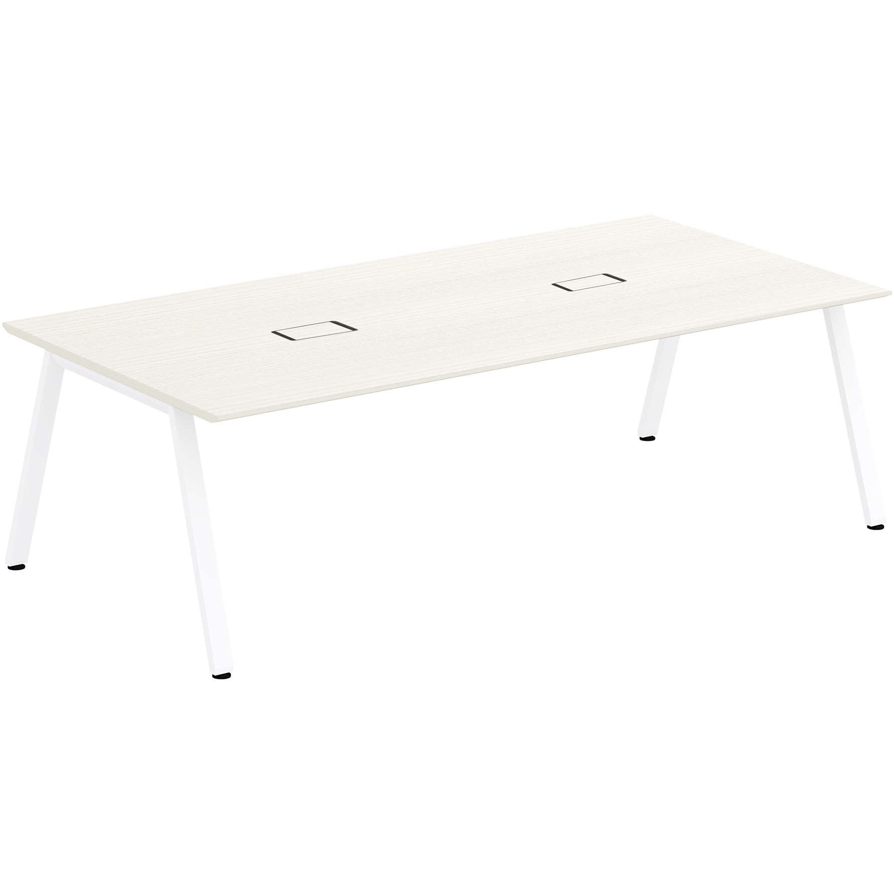 JVT-2412HWSN2WH アフィーノLT ミーティングテーブル 角型 配線カバー付 W2400×D1200<配送時組立サービス付> イトーキ メラミン化粧板 ホワイト 高さ720mm  JVT-2412HWSN2WH