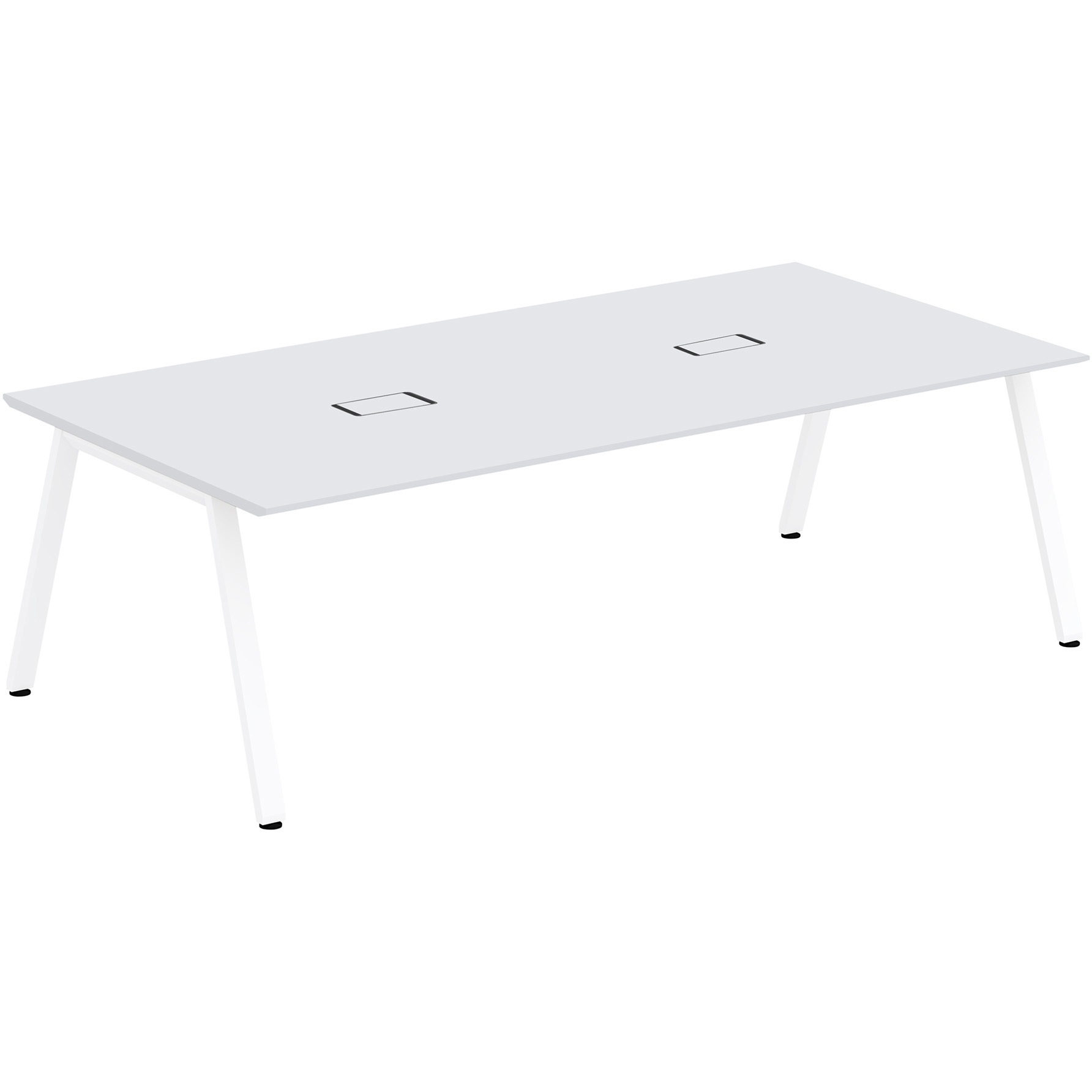 JVT-2412HWSN2WL アフィーノLT ミーティングテーブル 角型 配線カバー付 W2400×D1200<配送時組立サービス付> イトーキ メラミン化粧板 ホワイト 高さ720mm  JVT-2412HWSN2WL