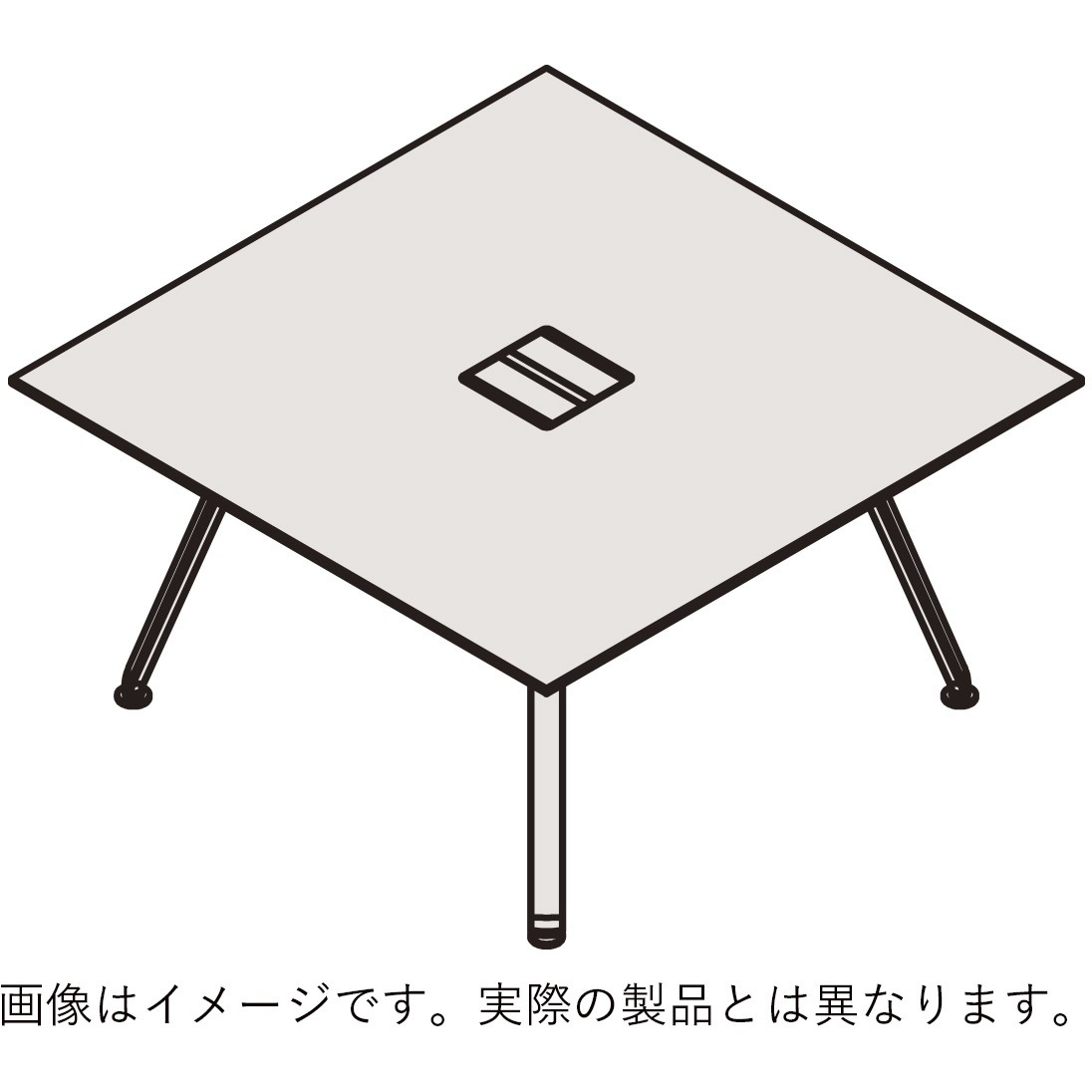 JVT-1212TWSN3TM アフィーノLT ミーティングテーブル 正方形 配線カバー付 W1200×D1200<配送時組立サービス付> 1台 イトーキ 【通販モノタロウ】