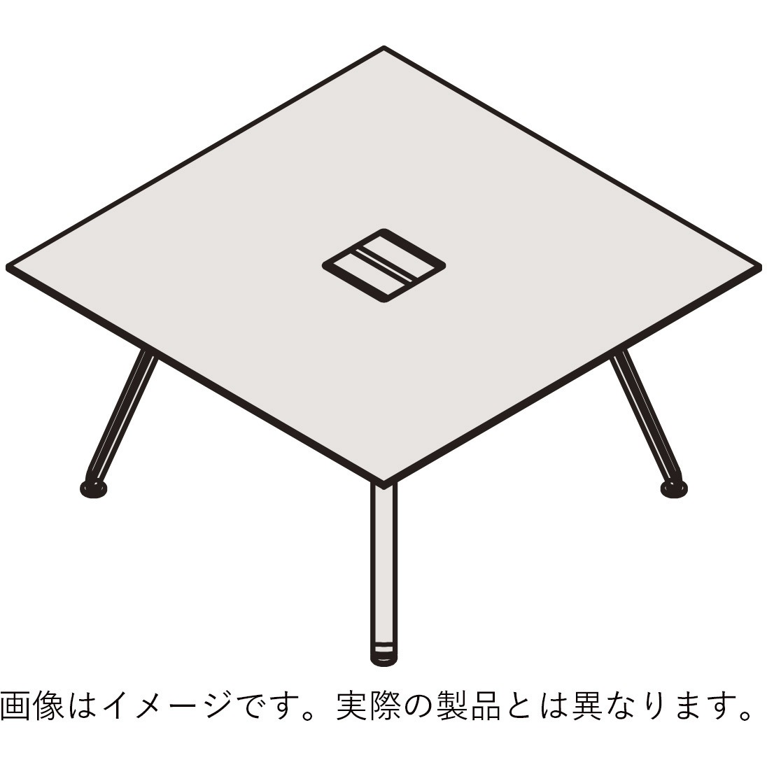 JVT-1212THSN1WY アフィーノLT ミーティングテーブル 正方形 配線ユニット付 W1200×D1200<配送時組立サービス付> 1台 イトーキ 【通販モノタロウ】