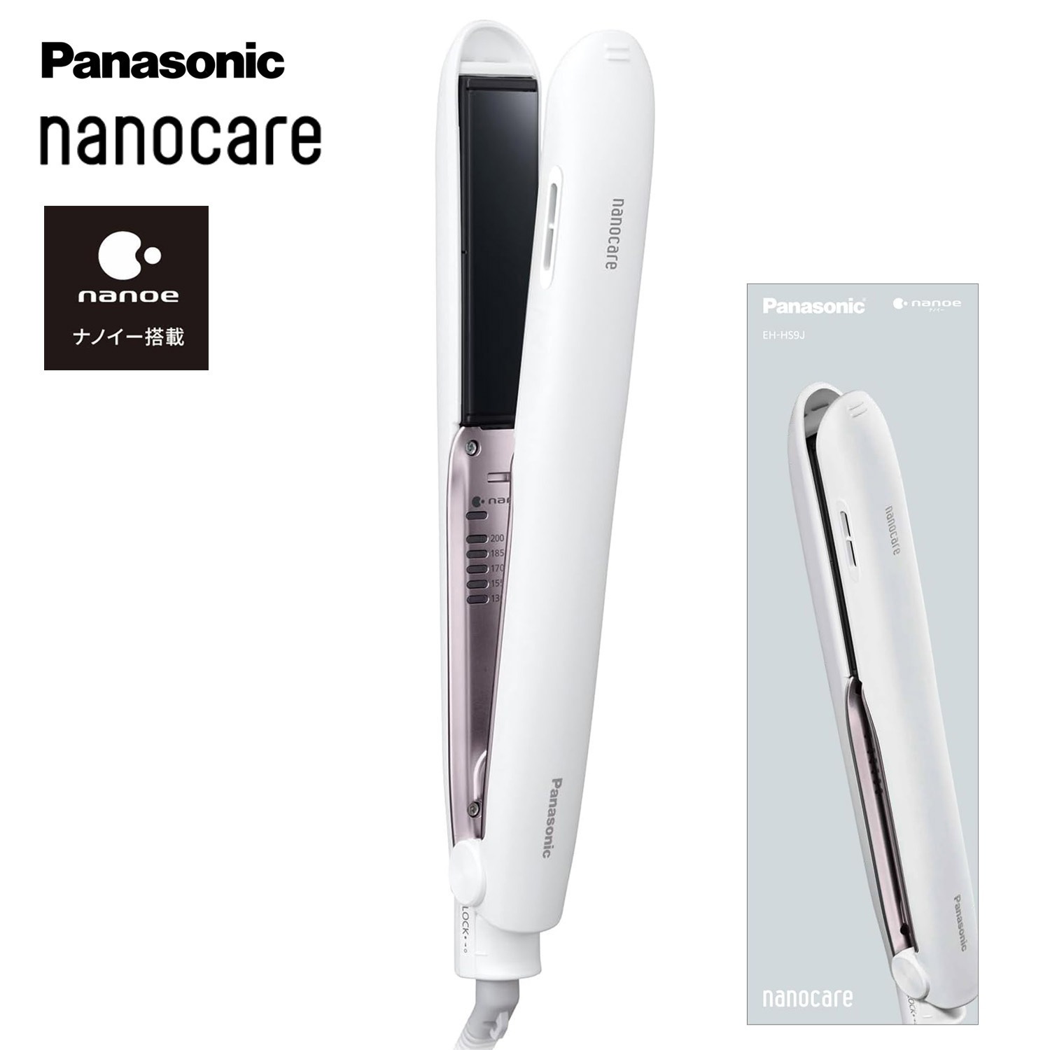 EH-HS9J-W Panasonic EH-HS9J ヘアーアイロン ストレート用 ナノケア