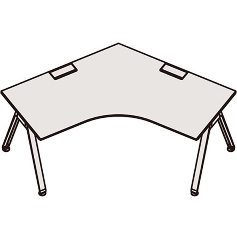 JVD-2277SWSNTR アフィーノLT パーソナルデスク 120度オペレーション<配送時組立サービス付> イトーキ メラミン化粧板 ブラック 高さ720mm  JVD-2277SWSNTR 104,900円