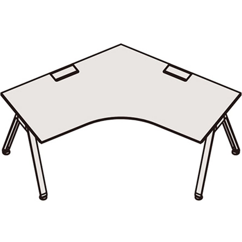 JVD-2277SWSNWH アフィーノLT パーソナルデスク 120度オペレーション<配送時組立サービス付> イトーキ メラミン化粧板 ホワイト 高さ720mm  JVD-2277SWSNWH