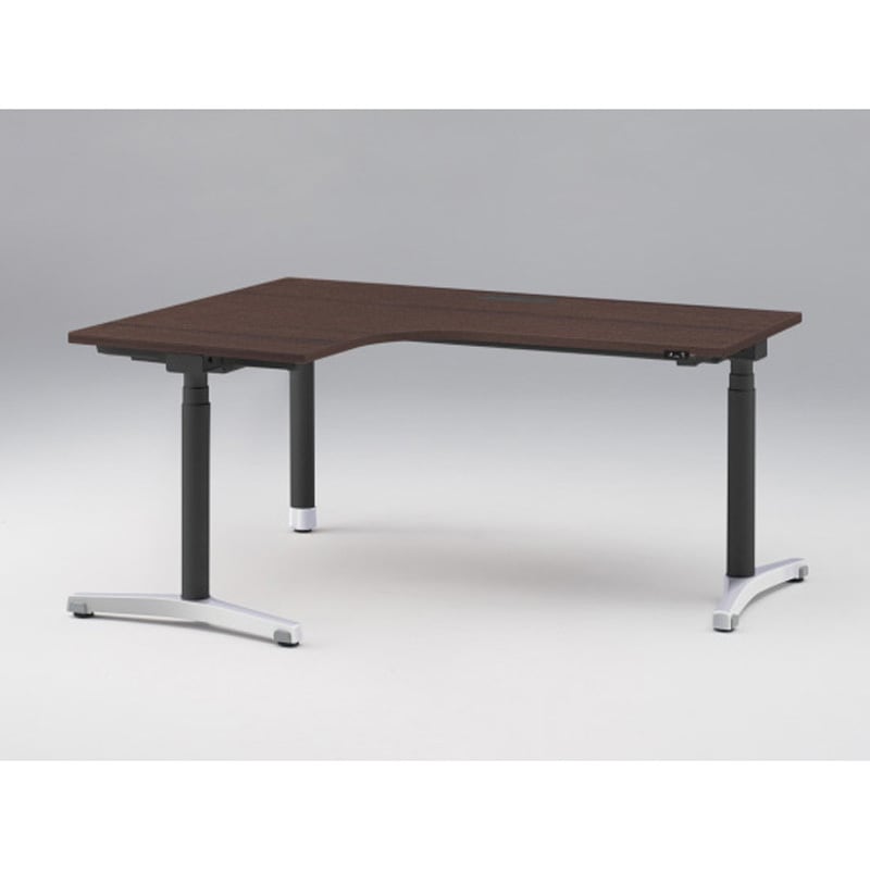 JZD-6277KLA-APY トイロ 90度オペレーションデスク 昇降スイッチタイプ アルミミラー脚 W1600×D1200<配送時組立サービス付> 1台 イトーキ 【通販モノタロウ】