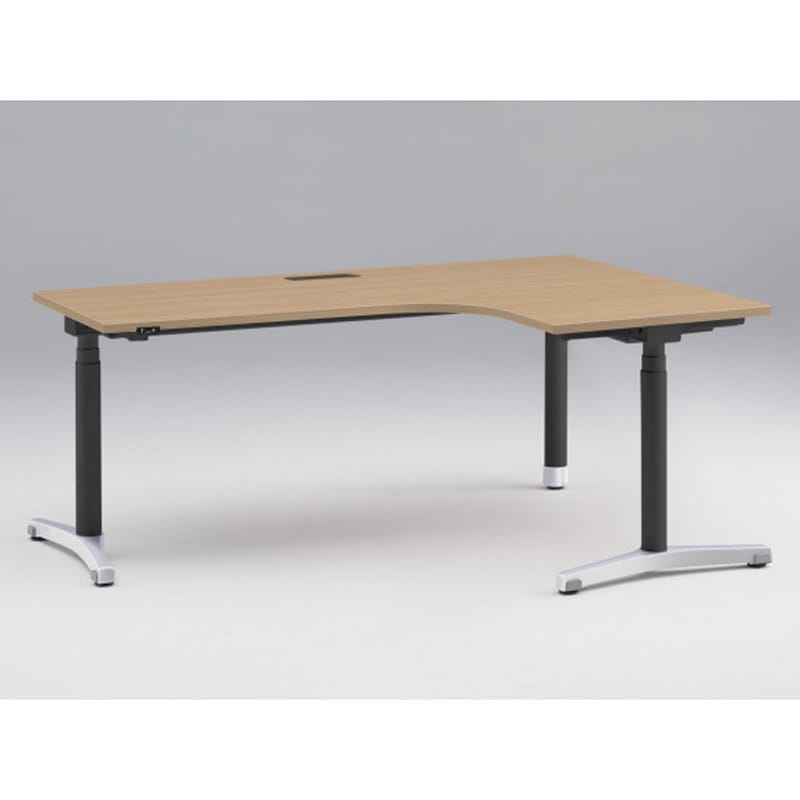 JZD-8277KRA-APX トイロ 90度オペレーションデスク 昇降スイッチタイプ アルミミラー脚 W1800×D1200<配送時組立サービス付> 1台 イトーキ 【通販モノタロウ】