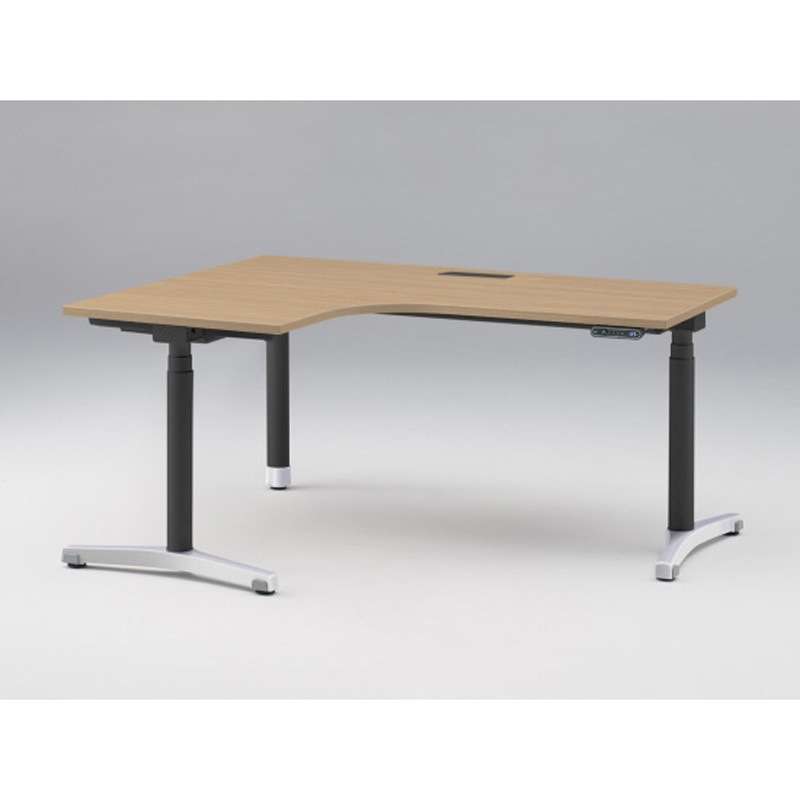 JZD-6277KLB-APX トイロ 90度オペレーションデスク インジケータ―付昇降スイッチタイプ アルミミラー脚 W1600×D1200<配送時組立サービス付> 1台 イトーキ 【通販モノタロウ】